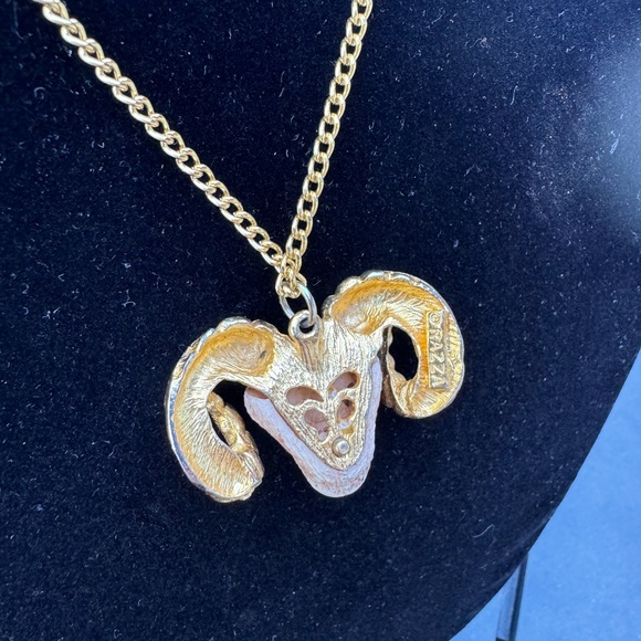 70’s Luca Razza Aries rams head statement necklace. Unisex - Picture 4 of 7